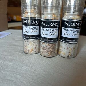 Palermo Chili & Garlic Sea Salt Grinder Set- 3 bottles
